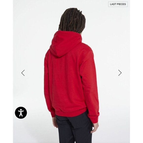 The Kooples Men's Red Cotton‎ Fleece Hoodie XL Logo Patch & Kangaroo Pocket - Picture 9 of 12